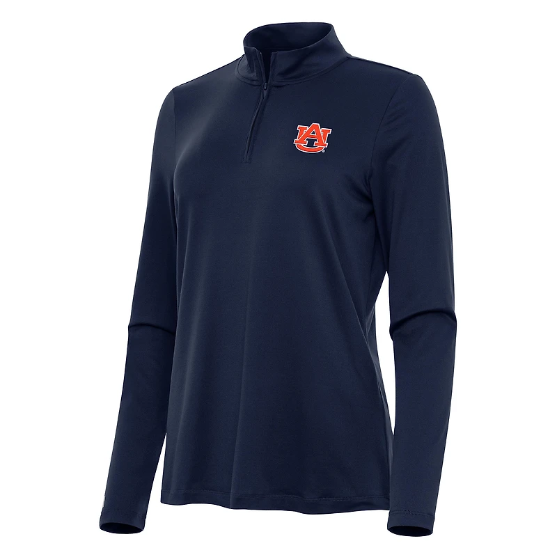 Women's Antigua Navy Auburn Tigers Reprocess Quarter-Zip Top