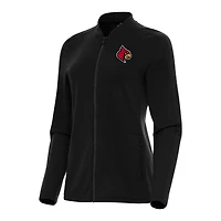 Women's Antigua Black Louisville Cardinals Continual Full-Zip Jacket
