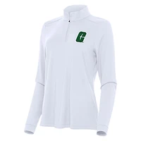 Women's Antigua White Charlotte 49ers Intent Quarter-Zip Top