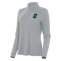 Women's Antigua Gray Charlotte 49ers Intent Quarter-Zip Top