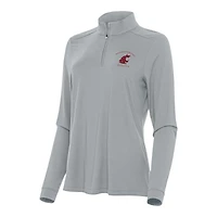 Women's Antigua Gray Washington State Cougars Intent Quarter-Zip Top
