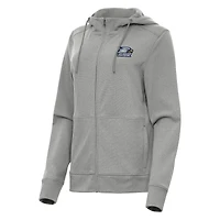 Women's Antigua Heather Gray Georgia Southern Eagles Seeker Full-Zip Hoodie