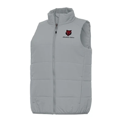 Women's Antigua Gray Arkansas State Red Wolves Experience Full-Zip Vest