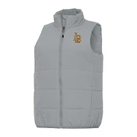 Women's Antigua Gray Cal State Long Beach The Beach Experience Full-Zip Vest