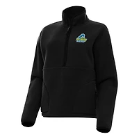 Women's Antigua Black Delaware Fightin' Blue Hens Figure Half-Zip Pullover Sweatshirt