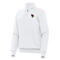 Women's Antigua White Illinois State Redbirds Victory Quarter-Zip Sweatshirt