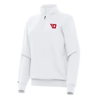 Women's Antigua White Dayton Flyers Victory Quarter-Zip Sweatshirt