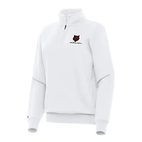 Women's Antigua White Arkansas State Red Wolves Victory Quarter-Zip Sweatshirt