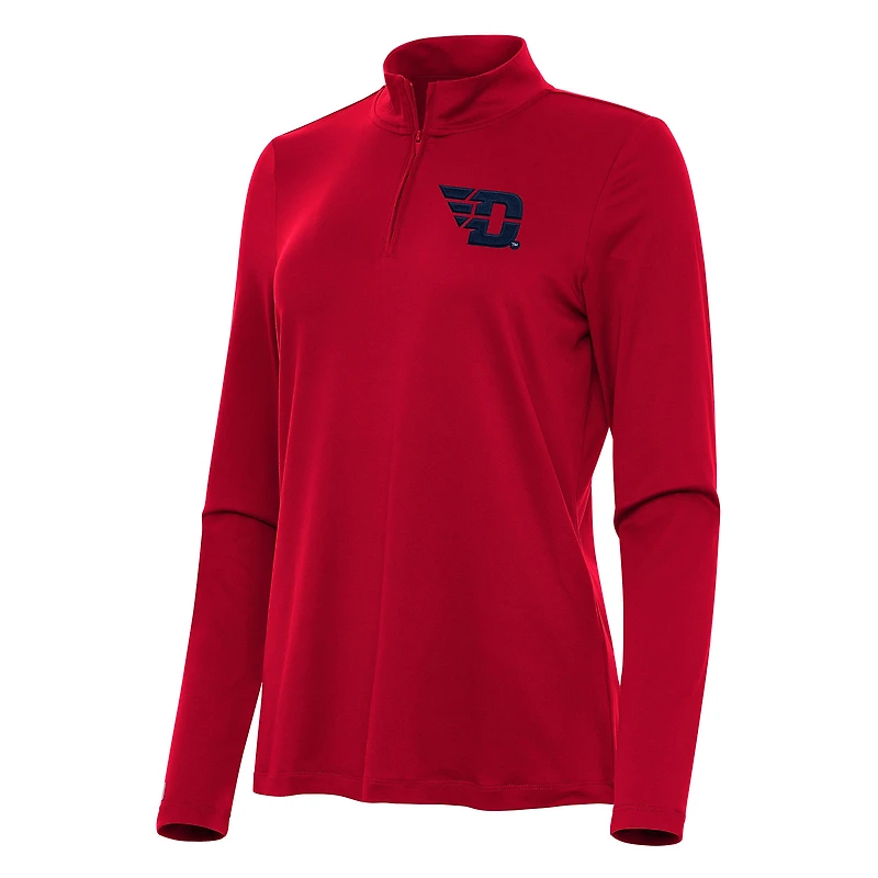 Women's Antigua Red Dayton Flyers Reprocess Quarter-Zip Top