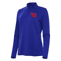 Women's Antigua Blue Dayton Flyers Reprocess Quarter-Zip Top