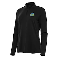 Women's Antigua Black Delaware Fightin' Blue Hens Reprocess Quarter-Zip Top