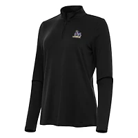 Women's Antigua Black James Madison Dukes Reprocess Quarter-Zip Top