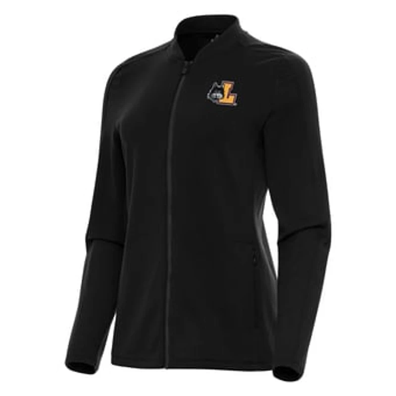 Women's Antigua Black Loyola Chicago Ramblers Continual Full-Zip Jacket