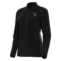 Women's Antigua Black Illinois State Redbirds Continual Full-Zip Jacket