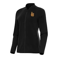 Women's Antigua Black Cal State Long Beach The Beach Continual Full-Zip Jacket