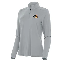 Women's Antigua Gray Loyola Chicago Ramblers Intent Quarter-Zip Top