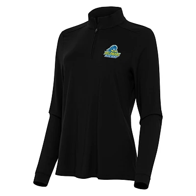 Women's Antigua Black Delaware Fightin' Blue Hens Intent Quarter-Zip Top