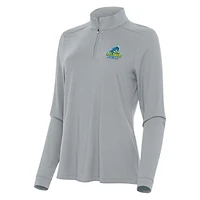 Women's Antigua Gray Delaware Fightin' Blue Hens Intent Quarter-Zip Top