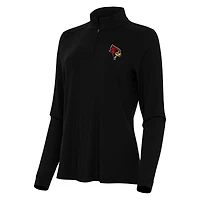 Women's Antigua Black Illinois State Redbirds Intent Quarter-Zip Top