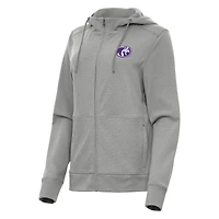 Women's Antigua Heather Gray North Alabama Lions Seeker Full-Zip Hoodie