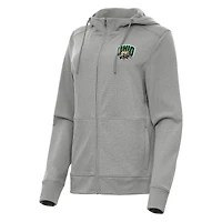 Women's Antigua Heather Gray Ohio Bobcats Seeker Full-Zip Hoodie