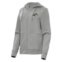 Women's Antigua Heather Gray Montana State Bobcats Seeker Full-Zip Hoodie