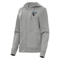 Women's Antigua Heather Gray Maine Black Bears Seeker Full-Zip Hoodie