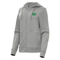 Women's Antigua Heather Gray Marshall Thundering Herd Seeker Full-Zip Hoodie