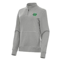 Women's Antigua Heather Gray Marshall Thundering Herd Crush Quarter-Zip Fleece Sweatshirt
