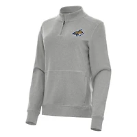Women's Antigua Heather Gray Montana State Bobcats Crush Quarter-Zip Fleece Sweatshirt