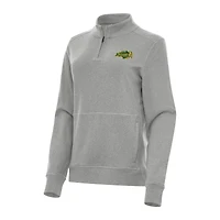 Women's Antigua Heather NDSU Bison Crush Quarter-Zip Fleece Sweatshirt
