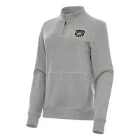 Women's Antigua Heather Ohio Bobcats Crush Quarter-Zip Fleece Sweatshirt