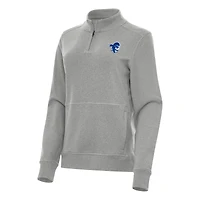Women's Antigua Heather Gray Seton Hall Pirates Crush Quarter-Zip Fleece Sweatshirt
