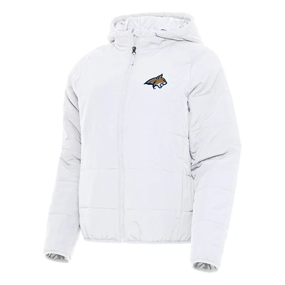 Women's Antigua White Montana State Bobcats Universe Full-Zip Puffer Jacket