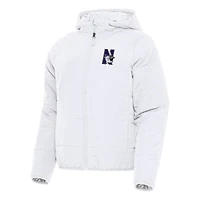 Women's Antigua White Northwestern Wildcats Universe Full-Zip Puffer Jacket