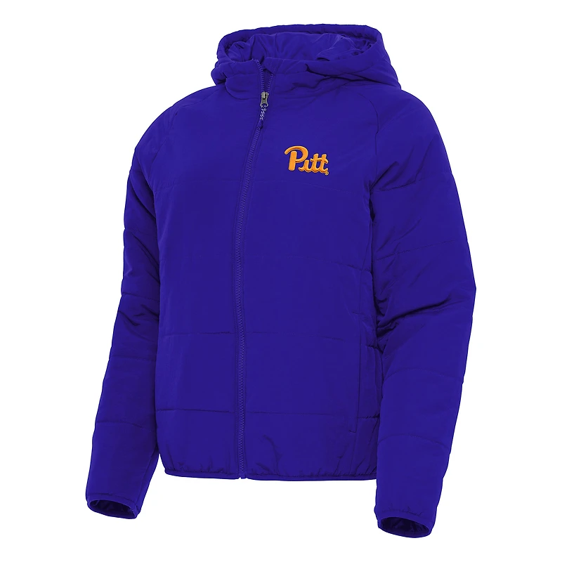 Women's Antigua Royal Pitt Panthers Universe Full-Zip Puffer Jacket