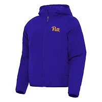 Women's Antigua Royal Pitt Panthers Universe Full-Zip Puffer Jacket