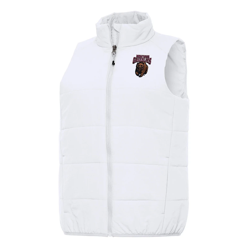Women's Antigua White Montana Grizzlies Experience Full-Zip Vest