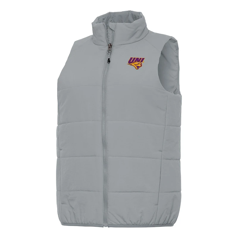 Women's Antigua Gray Northern Iowa Panthers Experience Full-Zip Vest