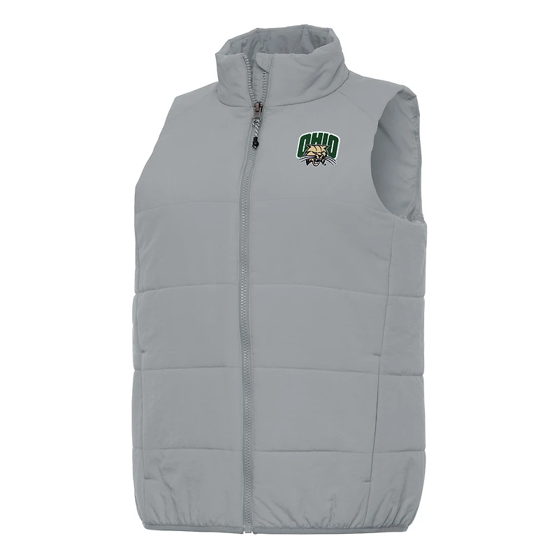 Women's Antigua Gray Ohio Bobcats Experience Full-Zip Vest