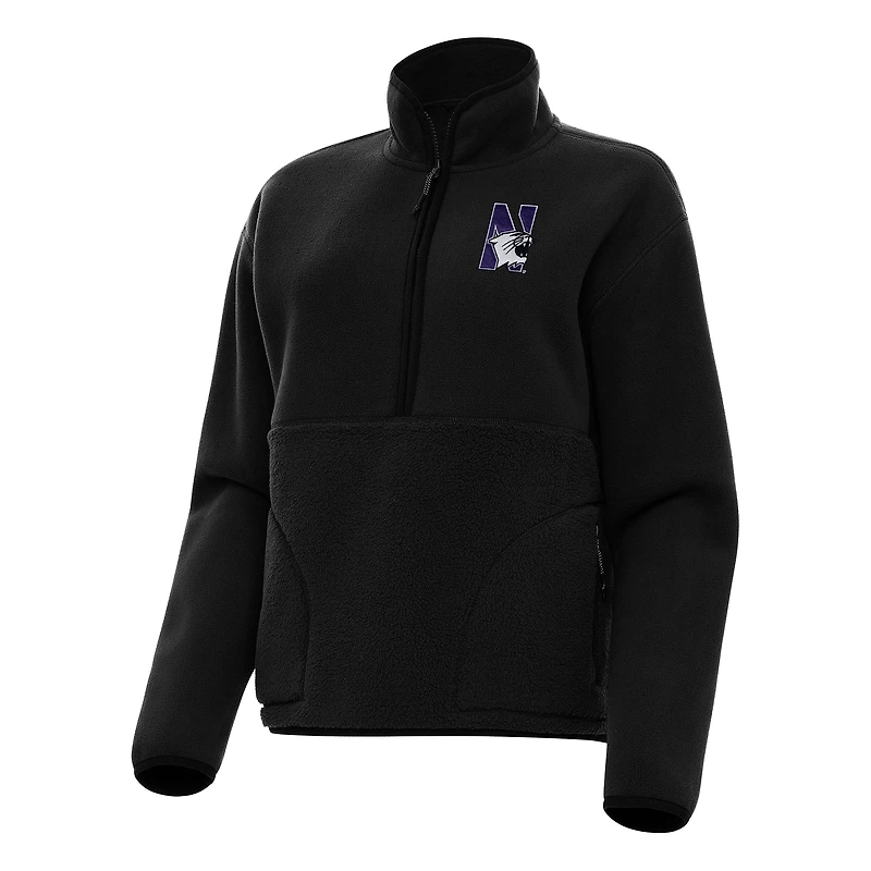 Women's Antigua Northwestern Wildcats Figure Half-Zip Pullover Sweatshirt