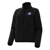 Women's Antigua Black North Alabama Lions Figure Half-Zip Pullover Sweatshirt