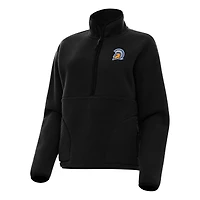 Women's Antigua Black San Jose State Spartans Figure Half-Zip Pullover Sweatshirt