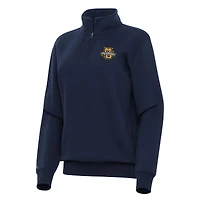Women's Antigua Navy Marquette Golden Eagles Victory Quarter-Zip Sweatshirt