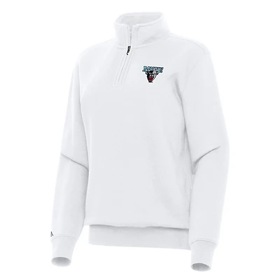 Women's Antigua White Maine Black Bears Victory Quarter-Zip Sweatshirt