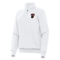 Women's Antigua White Montana Grizzlies Victory Quarter-Zip Sweatshirt