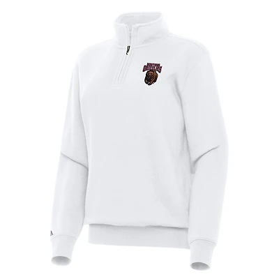 Women's Antigua White Montana Grizzlies Victory Quarter-Zip Sweatshirt