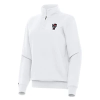 Women's Antigua White NC State Wolfpack Victory Quarter-Zip Sweatshirt
