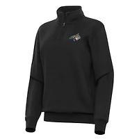 Women's Antigua Black Montana State Bobcats Victory Quarter-Zip Sweatshirt