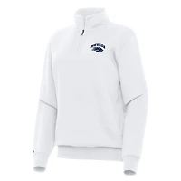 Women's Antigua White Nevada Wolf Pack Victory Quarter-Zip Sweatshirt